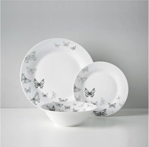 Butterfly Dinnerware Set, 12-Piece Stylish Plates and Bowls for Kitchen and Dining