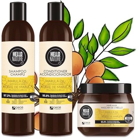 P-Beauty Naturkosmetik Marulaöl Haarpflege Set Shampoo Conditioner & Haarmaske - Vegan, ohne Silikone - Haar Pflege für Feuchtigkeit, Reparatur & luxuriösen Glanz mit Haarshampoo, Haarkur, Haarspülung