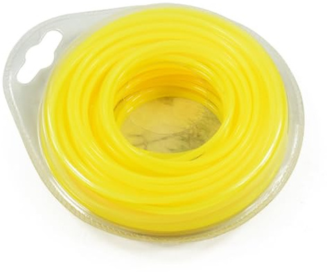 Levemolo 15m Gelbe Rasentrimmerschnur aus Robustem Nylon Geräuscharm Kompatibel mit Benzin Elektro und Akkurasentrimmern Praktische Abrollrolle für Rasentrimmer Zubehör