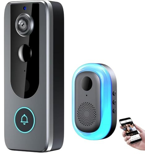 Kuisoe Purepeeki Wireless Video Doorbell Camera -Doorbell Camera Wireless Motion Detection & Night Vision, IP65 Waterproof 4000mAh Battery Free Cloud Storage SD Card Motion Detection (1)