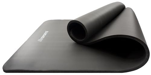 ScSPORTS® Yogamatte - 190 x 80 cm, 1,5 cm Stärke, Rutschfest, Faltbar, mit Tragegurt, Mehrere Farben - Gymnastikmatte, Sportmatte, Fitnessmatte, Trainingsmatte für Fitness, Pilates, Sport (Schwarz)