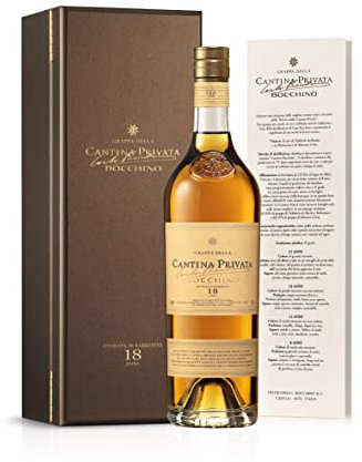 Grappa Cantina Privata 18 Jahre in Holzkiste Carlo Bocchino 0,7 Liter