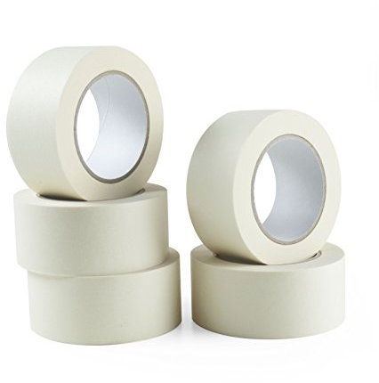 PACK OF 5 Masking Tape | 48mm Wide | 50 Metre Rolls | High Quality Tape | Perfect for Professional & DIY Use | Decorating, Crafts, Body Spraying & More