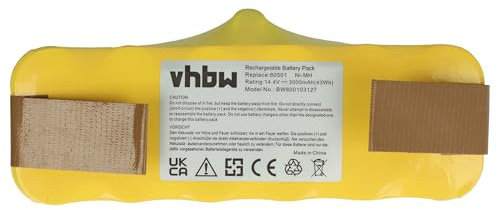 vhbw batteria compatibile con iRobot Roomba 876 aspirapolvere, Home Cleaner (3000mAh, 14,4V, NiMH)
