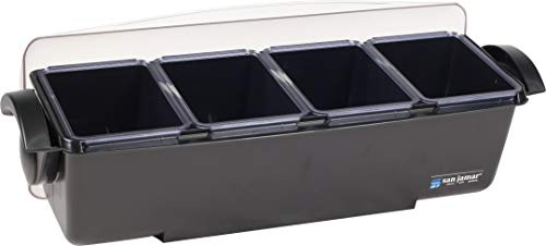 San Jamar BD4004 6 Piece The Dome Condiment Center, 6qt Capacity, 22 Length x 7-1/2 Width x 8-1/2 Height