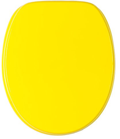 Sanilo Toilet Seat, Stable Hinges, Easy to Mount, Wooden Toilet Seat Yellow