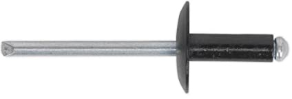 Sealey RAB4010L Aluminium Rivet Black Large Flange 4 x 10mm Pack of 200