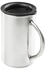 GSI Outdoors Camp Edelstahl Henkelbecher mit Deckel 445 ml, Silber, L