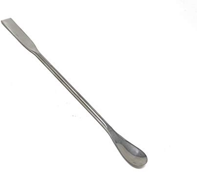 Stainless Steel Double Ended Micro Lab Spatula Sampler, Square & Flat Spoon End, 7 Length