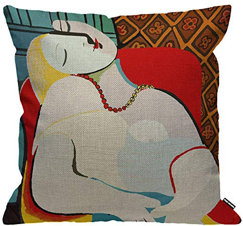 HGOD DESIGNS Kissenbezug Picasso Le Reve Der Traum Malerei Kissenhülle Haus Dekorativ Für Männer/Frauen/Jungen/Mädchen Wohnzimmer Schlafzimmer Sofa Stuhl Kissenbezüge 45X45cm