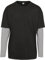 Urban Classics Men's Longsleeve T-Shirt Oversized Double Layer Striped Ls Tee, Black, S