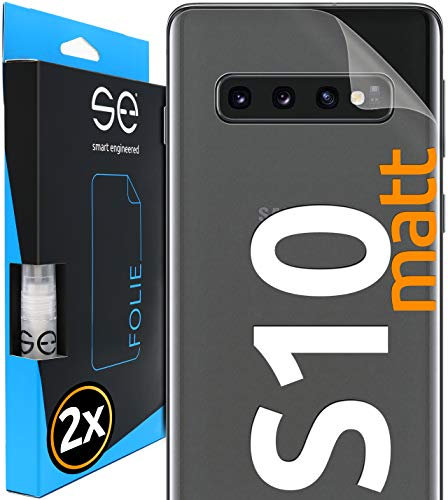 2x se® 3D SCHUTZFOLIE Rückseite Entspiegelt für Samsung Galaxy S10,Anti-Staub, Backcover, einfache blasenfreie Installation, Ultra-Klar,Schutz vor Schmutz, Stoß-Kratzfest, aus Deutschland
