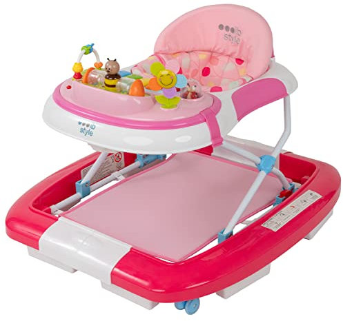 ib style 5in1 Lauflernhilfe, Gehfrei, Schaukelfunktion mit Licht & Melodie, Laufhilfe für Baby ab 6 Monate, Little World, Rosa