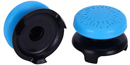 ASHATA 2Pcs Thumb Grip Thumbstick per PS5, 3D Texture Thumbstick Copertura Morbida in Silicone Grip Stick Joystick Controller Gamepad Key per PS5(Blu)