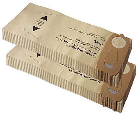 MohMus Set de 20 bolsas para aspiradora Vorwerk Kobold VK 118 119 120 121 122 - FP 118-122 - con papel especial | 20 unidades | Accesorios - piezas de repuesto