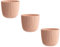 Engelland - 3 x Blumentopf mit Drainagesystem, Apricot/Aprikose, Rillenoptik, Pflanz-Topf, Kübel, modern, widerstandsfähig, rund, wetterfest, Kunststoff, Ø 18 cm, 3 Liter
