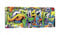 Leinwandbild Kinderzimmer Graffiti Panorama Kinder Jungs Modern Bilder Leinwandbilder Wandbild Kunstdruck Wandbilder Wand Bild auf Leinwand UV-Beständig Aufhängefertig (PP20208, O3 (145 x 45 cm))