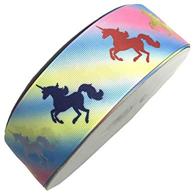 DUO ER 5 Yards 25mm 38mm 50mm Gradient Rainbow Grograin Ribbon für Hochzeit Wohnkultur DIY Geschenk Geschenk Einhorn Party Handgemachte Zubehör (Farbe : A3R13, Size : 25MM)