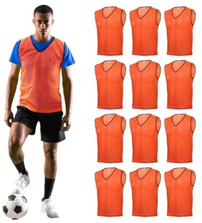 GSI Mesh-Trainingsleibchen für Fußball, Basketball und Teamsport | Einheitsgröße, Atmungsaktives Mesh, Verstärkter Hals- & Armausschnitt, 6er/12er-Packs, 6 Farben