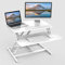 ERGOMAKER Steh-Sitz Schreibtischaufsatz Höhenverstellbar, Stehpult Aufsatz Schreibtisch 64 X 40CM Desktop Erhöhung mit Tastaturablage Weiß