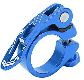SUNGOOYUE Bicycle Seatpost Clamp, 31.8mm Quick Release for MTB Road Bike (Blue)