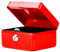 NTI Money Bank Cash Deposit Box Steel Tin Security Safe Petty Key Coin Tray Lockable Metal School Office Home Market Stall UK Free P&P (RED, 4 INCH)