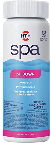 HTH Spa Soin pH bas, produit chimique pour spa et jacuzzi abaisse le pH, prévient le tartre, 1,1 kg