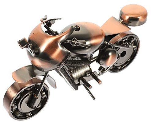 HOMSFOU Vintage Metall Modell Retro Eisen Statue Skulptur Wohnzimmer Tischdeko Auto Büro Schreibtisch Deko Objekt Sammlerstücke Dekoobjekte Vatertag Handarbeit Motorradfahrer
