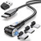 Krsende Magnetic Charging Cable 2M, 6 in 1 USB Cable Quick Charge 60 W, USB A/USB C to Type C Fast Charging Cable, 360°&180° Rotating Magnet Cable for Micro USB/Type C/iProduct Devices