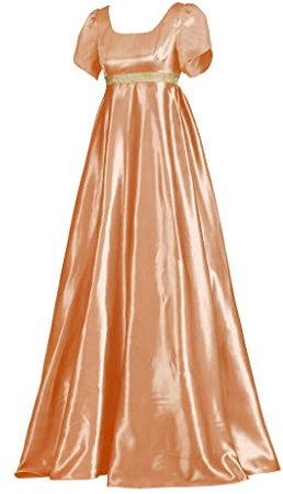 DUNHAO COS Robes de régence pour Femmes Robe de Bal Kate Robe Costume avec Ceinture Taille Haute, Jane Austen,Tea Party Dress, Robe Princesse Cosplay Costume (L, CC Style)