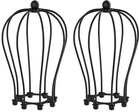 ledscom.de 2 Stück Käfig-Lampenschirm, schwarz, 115mm Ø