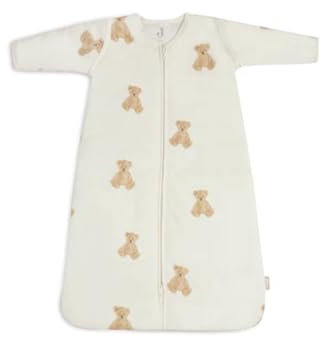 Jollein Schlafsack Baby - Teddy Bear - 110 cm - Baumwolle - 2.0 bis 3.0 Tog - Abnehmbare Ärmel - Baby Schlafsack - Teddy Bär Print