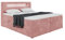 MEBLINI Boxspringbett mit Bettkasten - Bett mit LED Kopfteil - Gepolstert Doppelbett mit Matratze und Topper - Polsterbett mit Stauraum - Stauraumbett - ASPIN - 140x200 - H3/Rosa Samt