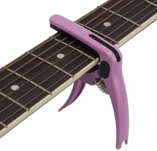 Gitarren Kapodaster, 7,3x8,5x1,3 cm / 2,9x3,3x0,5 Zoll E-Gitarre Akustikgitarren Kapodaster Saitenstahl Ukulele Kapodaster mit Pick Halter Tasche für klassische Gitarre Ukulele Mandoline und Banjo
