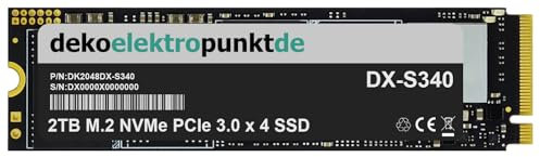 dekoelektropunktde 2 to M.2 NVMe Gen3 Disque SSD Interne Convient pour MSI Katana GF76 11UD-614, Remplacement Alternatif 2280 PCIe 3.0 x 4
