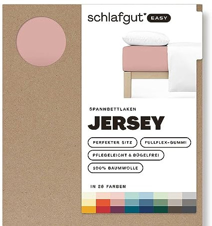 Schlafgut Easy Jersey Spannbettlaken 120x200 bis 130x200 Purple Mid, Spannbetttuch aus 100% Baumwolle