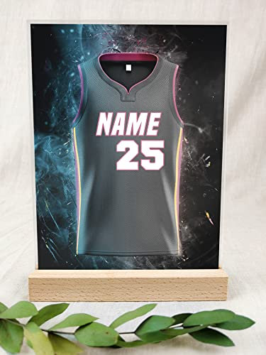 Miami Fanartikel Acryl Tafel - Personalisiertes Geschenk, Basketball Geschenke Jungen, Basketball Trikot, Fanartikel, Fanartikel Kinder, Fan Geschenke, Miami Trikot für Miami-Fans