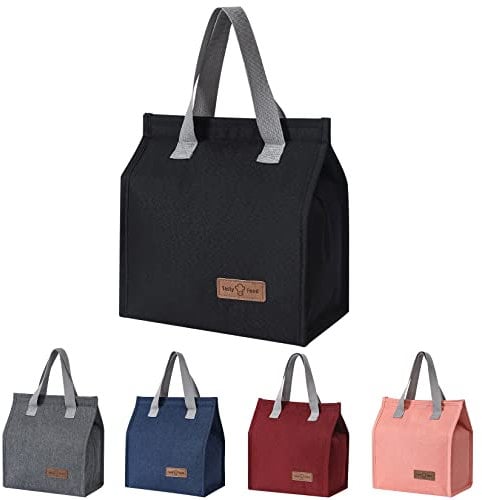 Lunchtasche,Kühltasche,Mittagessen Tasche,Isoliertasche,Tragbare Lunch-Taschen,Isolierte Thermotasche Tragetasche mit Folienfutter Wasserdichte für Herren Damen Arbeit Schule Picknick-Schwarz