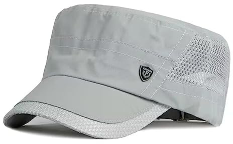QI YUAN Military Cap Herren Sommer mesh Flat Top Cap Army Kappe Draussen Wandern Sportmütze