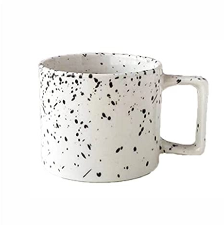 GRFIT Tasses Lot de 2 Tasses en céramique de Style Encre Noire et Blanche de 250 ML Tasse à café