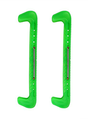 VGEBY Skate Guards, 1 Paar 7 Farben Kunststoff Eishockey Skate Blade Guards Abdeckung mit Verstellbarer Feder für Eiskunstlauf oder Hockey (Grün)