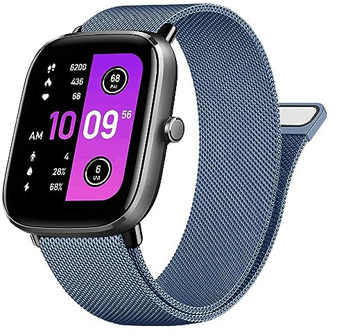 Vancle Armband für Amazfit GTS 2 Mini Armband/GTS 4 Mini/GTS 4/GTS 3/GTS 2/GTS 2e für Damen Herren,Metall Mesh Edelstahl Ersatzarmband 20mm Uhrenarmband für Amazfit GTR Mini/GTR 42mm(Navy blau)