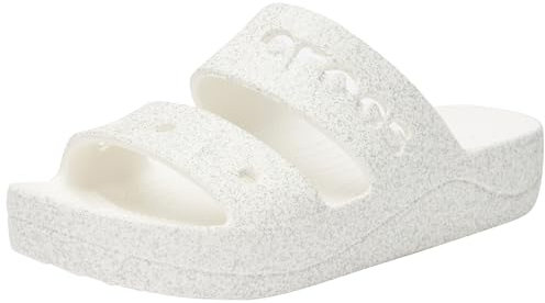 Crocs Femme Baya Platform Glitter Sandal Sandales, White, 38/39 EU