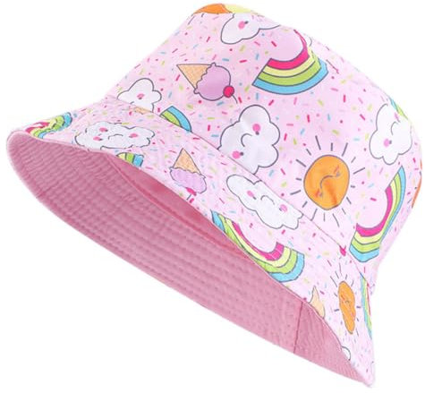 JOCXZI Hüte, Mützen & Caps für Baby-Mädchen,Kinder-Sommer-Sonnenhut aus Baumwolle mit breiter Krempe für Mädchen, 48–52 cm, geeignet für 2–8 Jahre