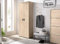 Dmora - Armadio multiuso 2 ante Forcola, Mobile multifunzione porta scope, Guardaroba porta scarpe, 78x35h190 cm, Rovere