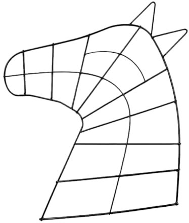 Kexpery Weihnachtsgirlande, Pferdeporträt, einzigartige Wanddekoration, Pferdekopf, rostbeständige Beschichtung, einfache Installation für Fenster, Regal (schwarz)