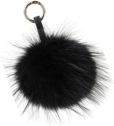 Fuchspelz Kaninchenfell Pom Pom Anhänger - Schlüsselanhänger & Taschenanhänger, Pelz Bommel Ball