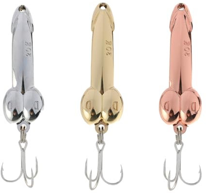 3 PCS Fishing Lures Metal Fish Hooks Spoon Funny Hard Bait Lures Fishing Tackle Tool with Triple Hooks for Cod Bass Pile Salomon Trout Freshwater Sea Fishing Accessories Weight 20g