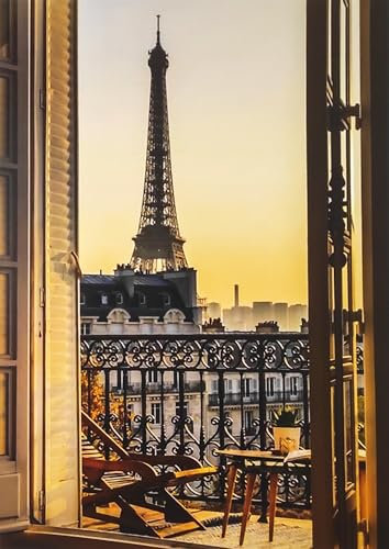 KUSTOM ART Paris Eiffelturm Wandbild Kunstdruck auf beschichtetem Papier, 42 x 30 cm, ungerahmt