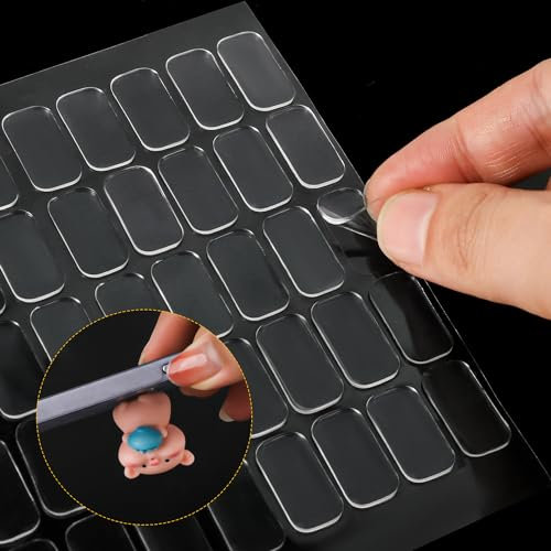 500 Pezzi Adesivo Trasparente, Colla Gel Rimovibile Punti Adesivi su Entrambi i Lati 20x10mm Punti di Mastice Adesivo Forte per Appendere a Parete Immagini Poster Musei Cartoline Artigianato